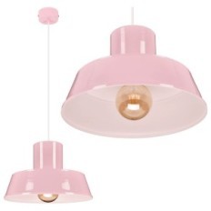 Polly 1 Hanging Lamp - Industrial, Metal, Pink 1xe27