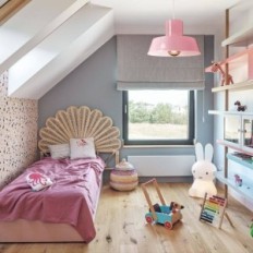 Polly 1 hengelampe - industrielle, metall, rosa 1xe27