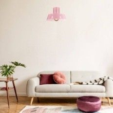 Polly 1 Hanging Lamp - Industrial, Metal, Pink 1xe27