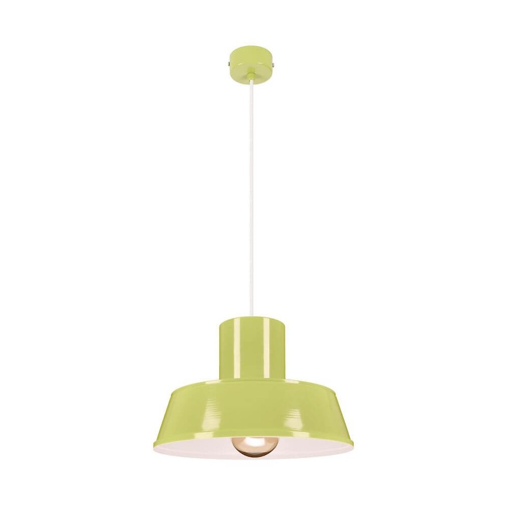 Polly 1 lâmpada suspensa - industrial, metal, verde 1xe27