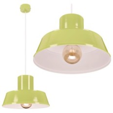 Polly 1 lâmpada suspensa - industrial, metal, verde 1xe27