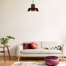 Polly 1 Hanging Lamp - Industrial, Metal, Brown 1xe27