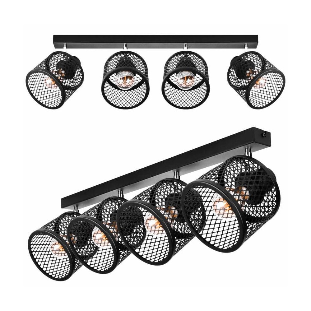 BASKET 4 Lampa sufitowo-ścienna - Industrialna, metalowa, 4xE27
