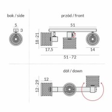 Basket 3 Ceiling-Wall Lamp - Industrial, Metal, 3xe27