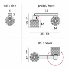 BASKET 2 Lampa sufitowo-ścienna - Industrialna, metalowa, 2xE27