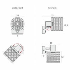 Basket 1 Wall lamp, Wall lamp - Industrial, black, 1xe27