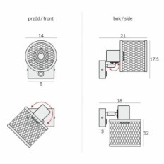 Basket 1 Wall lamp, Wall lamp - Industrial, black, 1xe27