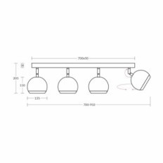OLAF 4 Point Lamp Black