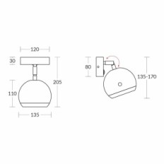 OLAF 1 Wall lamp black