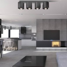 Hugo 4 black ceiling lamp