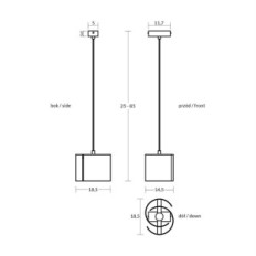 Hugo 1 lampe suspendue noire