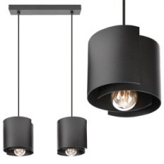 Hugo 2 Black Hanging Lamp