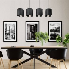 Hugo 4 Black Susping Lamp