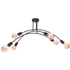 Curva 6 Lâmpada de teto, candelabro - loft, preto, 6xE27
