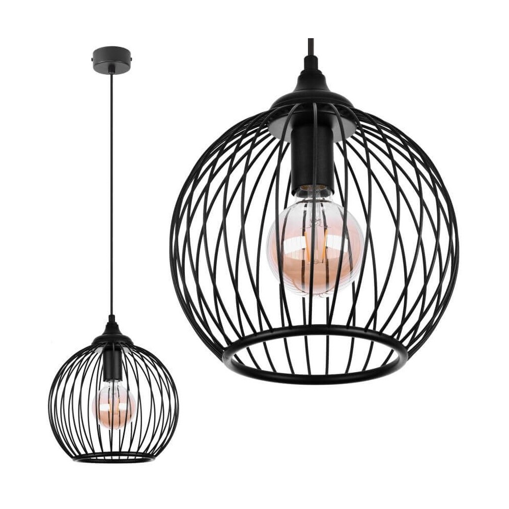 Bomba 1 Závěsná lampa - Loft, černá, 1xe27