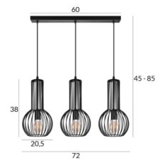 Bongo 3 Lâmpada de suspensão - Loft, Wire, 3xe27