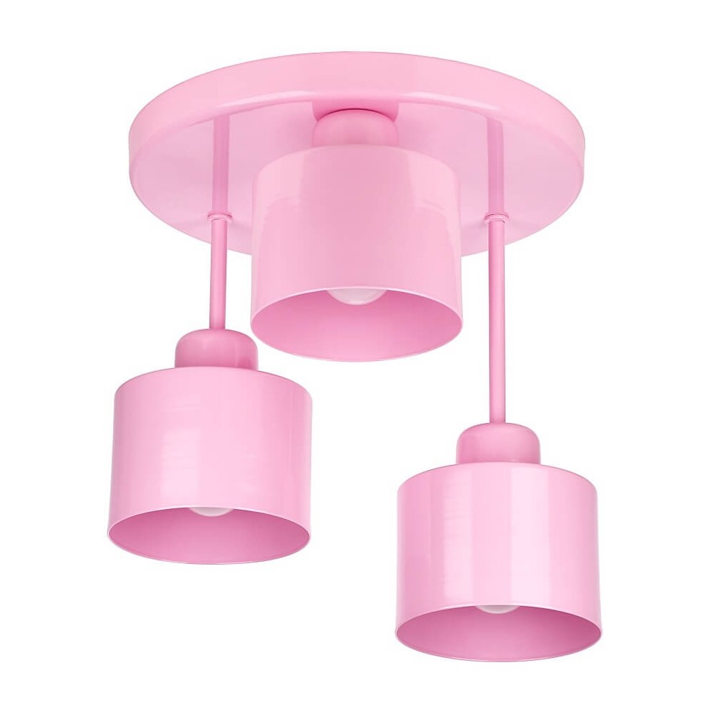 Vulcão 3 lâmpada de teto - crianças, metal, rosa 3xe27