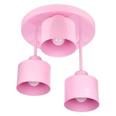 Volcano 3 Ceiling lamp - Children, Metal, Pink 3xe27