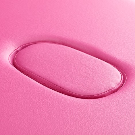 BALANCE lettino da massaggio pieghevole in legno 2 segmenti rosa e nero — primo piano della superficie