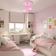 Volcano 3 Ceiling lamp - Children, Metal, Pink 3xe27