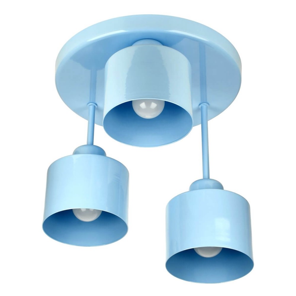 Volcano 3 Ceiling Lamp - Children, Metal, Blue 3xe27