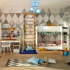 VOLCANO 3 Taklampa - Barn, metall, blå 3xe27