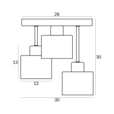 VOLCANO 3 Taklampa - Barn, metall, blå 3xe27