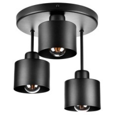 Vulcão 3 lâmpada de teto - industrial, metal, preto 1xe27