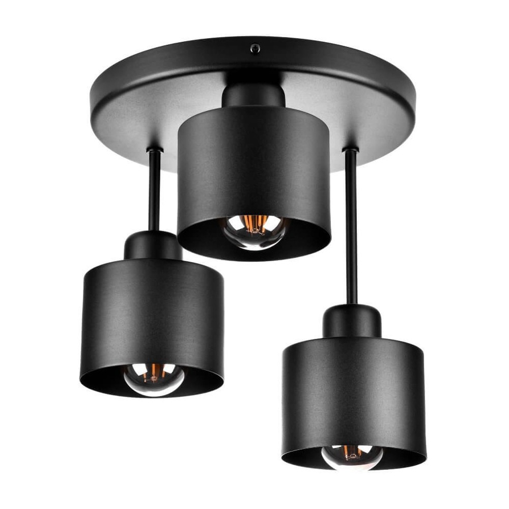 Volcano 3 Ceiling lamp - Industrial, Metal, black 1xe27