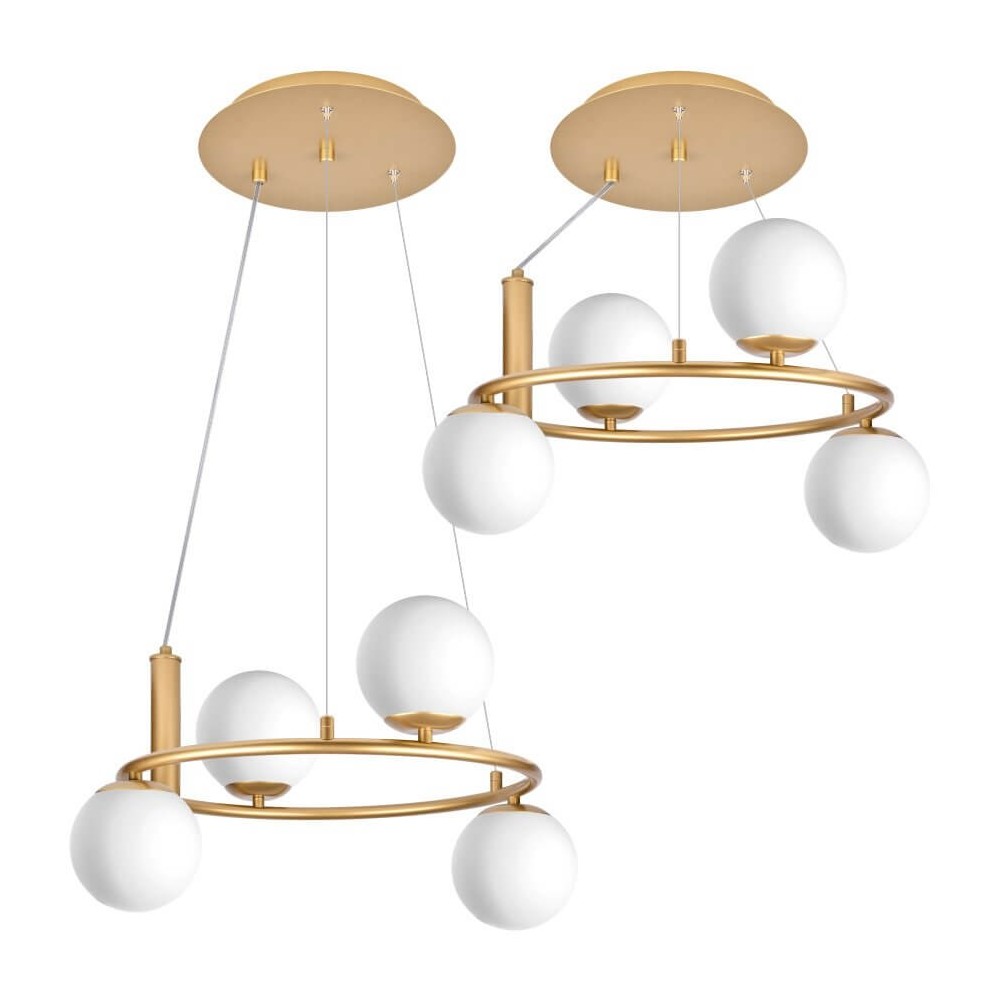 Ceres 4 Hanging lamp - modern, glass spheres, 4xe14