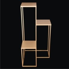 Ouro de metal de câmara de flores simples com uma altura de 100 cm, 3-nível