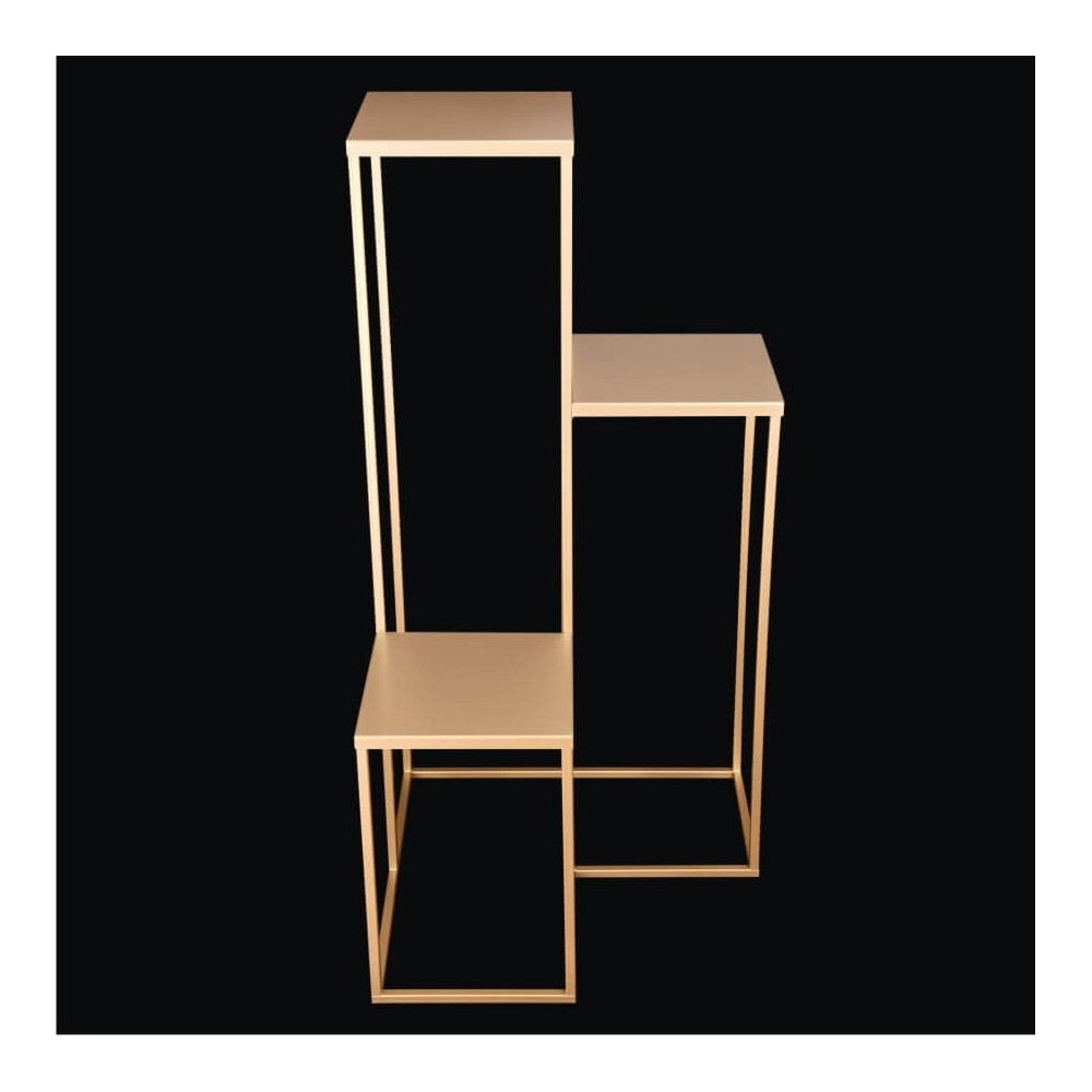 Flowerbed Metal Gold Enkelt med en höjd av 100 cm, 3-nivå
