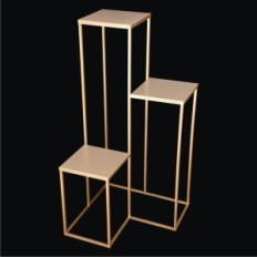 Fém virág virágzó arany SIMPLE 100 cm magas, 3-szintű