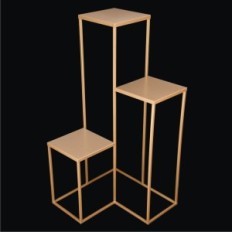 Fém virág virágzó arany SIMPLE 100 cm magas, 3-szintű