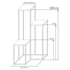Kukkainen metalli kulta yksinkertainen korkeus 100 cm, 3-tasoinen