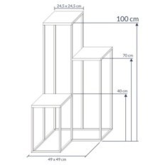 Metalni zlato cvjetnice jednostavno s visinom od 100 cm, 3-nivo
