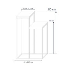 Flowerbed Metal Loft 2-position Svart med naturliga ekplattor