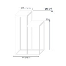 Flowerbed Metal Loft 2-Posic Negro con tops naturales de roble