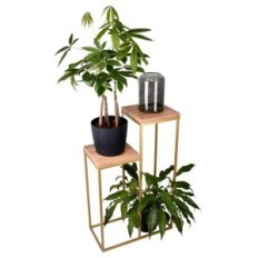 Metall-Blumen-Bett-Loft 2-Position-Gold mit Tops einer Craft-Eiche