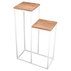 Kvetinový kov Loft 2-Poloha Biela s Tops Craft Oak