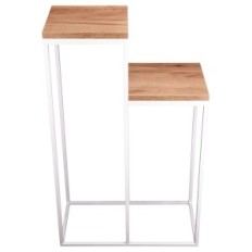 Bloembed metalen loft 2-positie wit met Tops Craft Oak