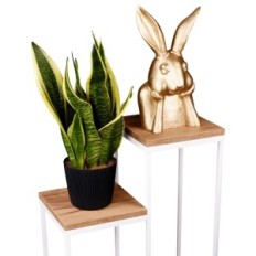 Bloembed metalen loft 2-positie wit met Tops Craft Oak