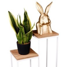 Flowerbed Metal Loft 2-position vit med toppar Craft Oak