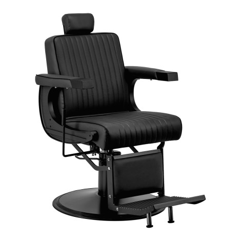 Gabbiano Visionerio καρέκλα κουρέα μαύρη με μαύρο πλαίσιο — προβολή από μπροστά