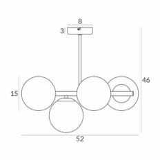 Ceres 4 Ceiling lamp - modern, glass spheres, 4xe14