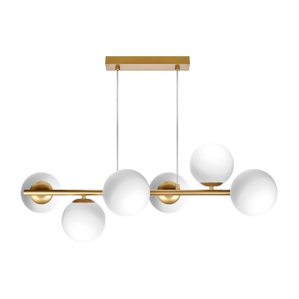 CERES 6 Hanging lamp - modern, glass spheres, 6xe14