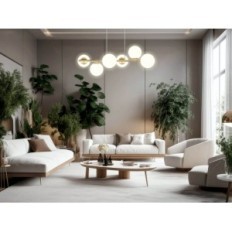 CERES 6 Hanging lamp - modern, glass spheres, 6xe14