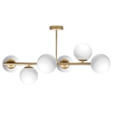 CERES 6 Plafondlamp - Modern, goud, glazen bollen, 6xe14