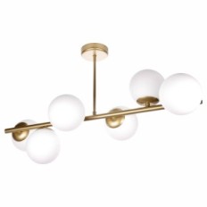 Ceres 6 stropní lampa - moderní, zlato, skleněné koule, 6xe14