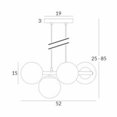 Ceres 4 Lampada a sospensione - Modern, Sfere di vetro, 4xE14